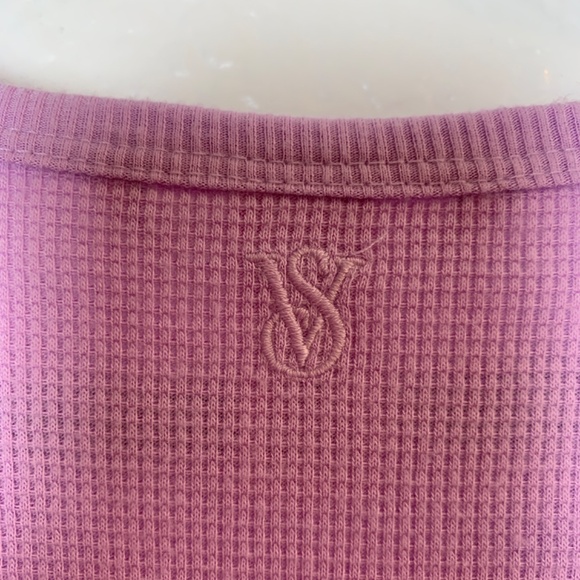 Victoria's Secret Two Piece Set Womens XXL Purple Waffle Knit Cardigan Tank Top - Picture 9 of 15